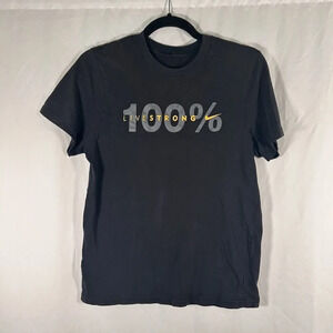 Vintage Livestrong Shirt Women's Medium Black Short Sleeve Crew Neck Cotton